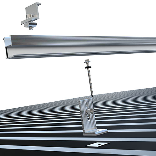 Corrugated Metal Roof Solar Mounting Bracket System